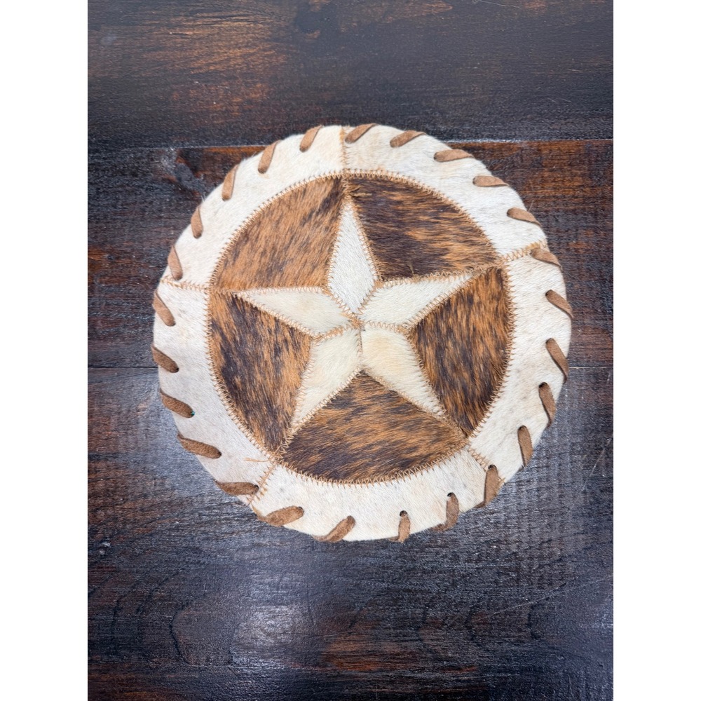 Texas Lone Star Native American Style Hide‎ Round Coaster Trivet